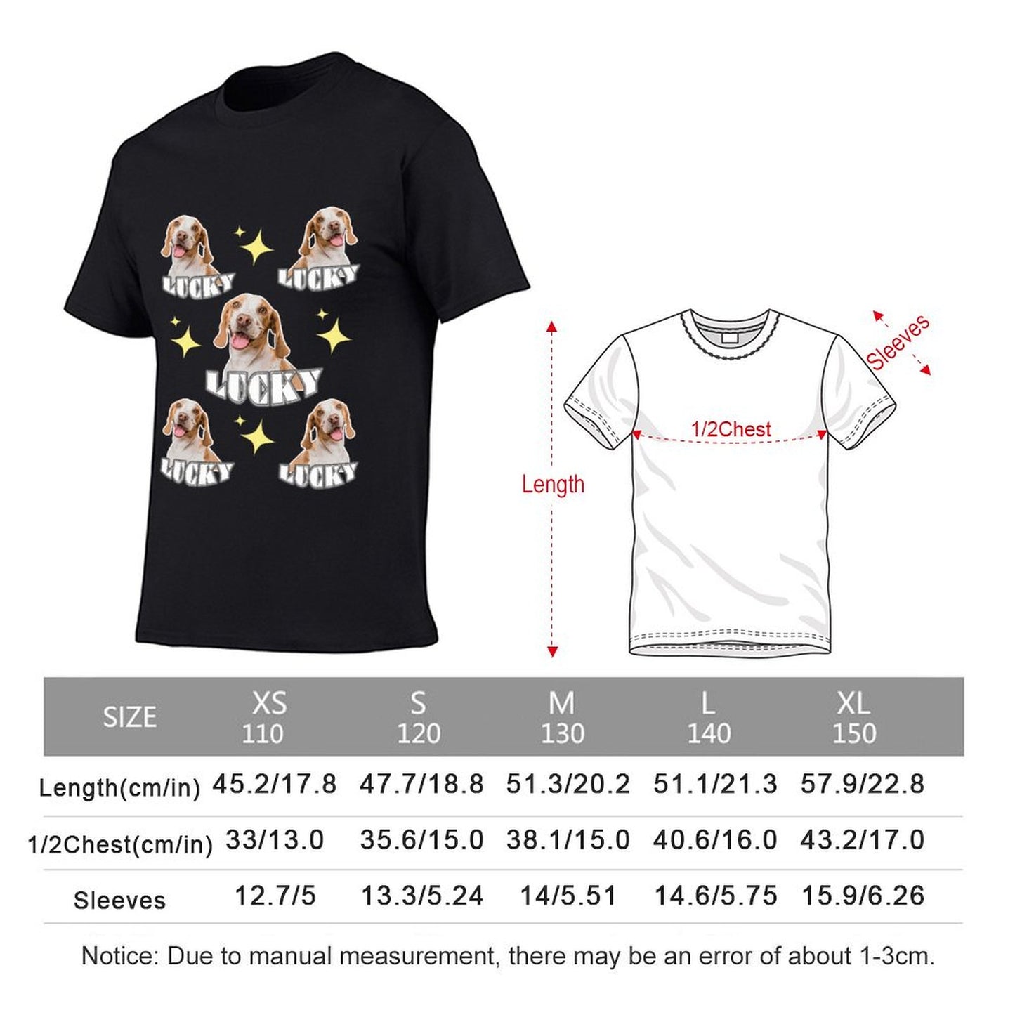 Custom Pet Face and Name Kid's T-shirt Pets and Stars on T-shirt