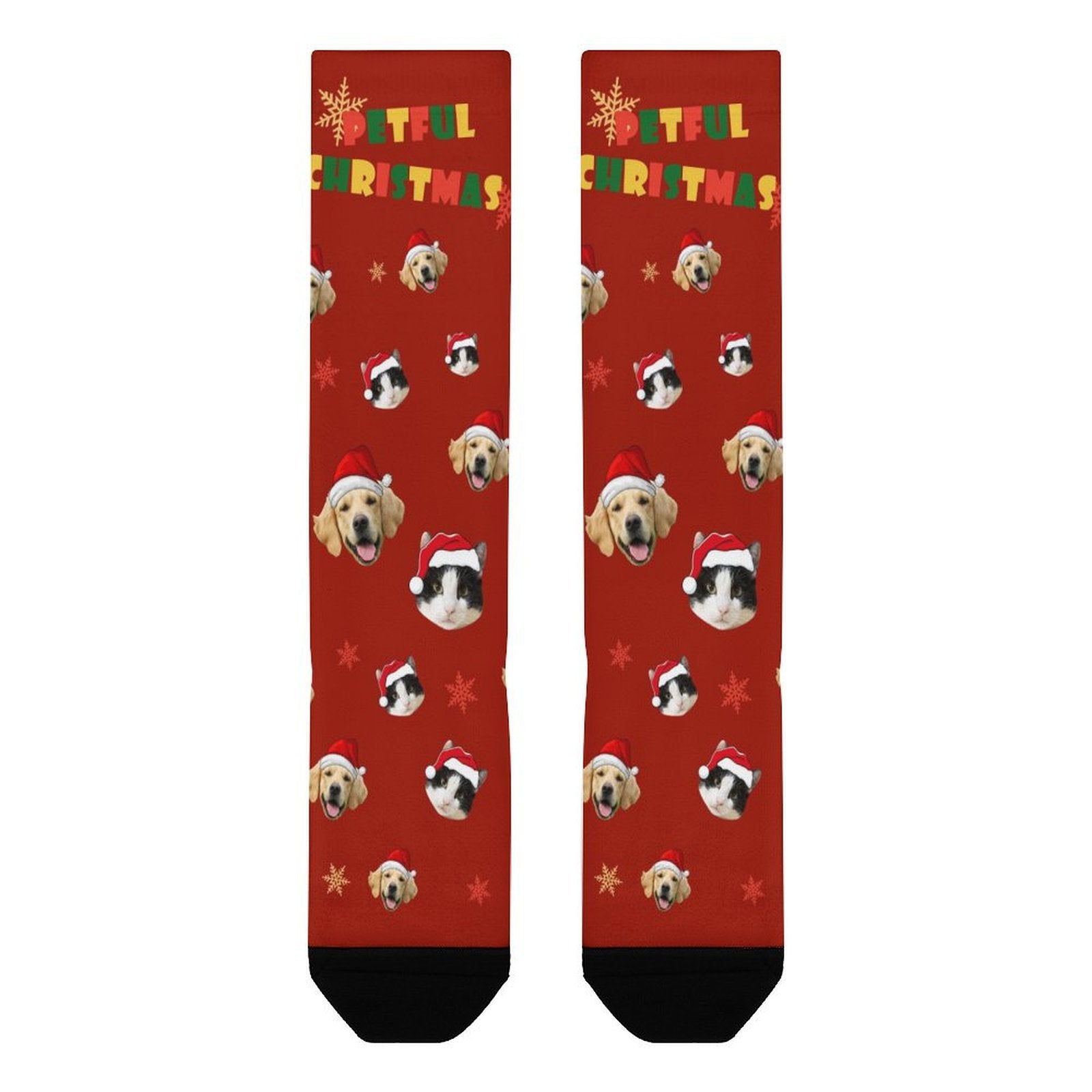 Custom Pet Face Petful Christmas Socks-WEPRINTME-5