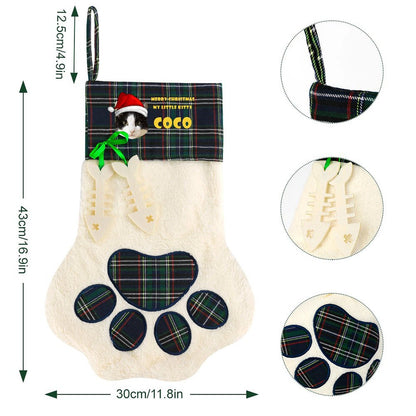 Personalized Pet Face and Name Paw Christmas Stockings-WEPRINTME-6