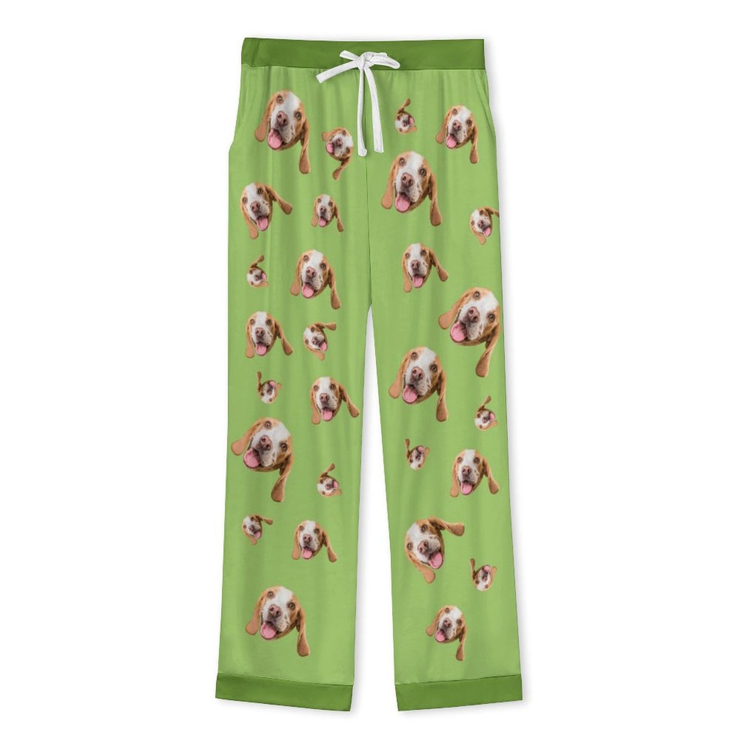 Custom Pet Face Pet Everywhere Men's Cotton Long Pajama Set