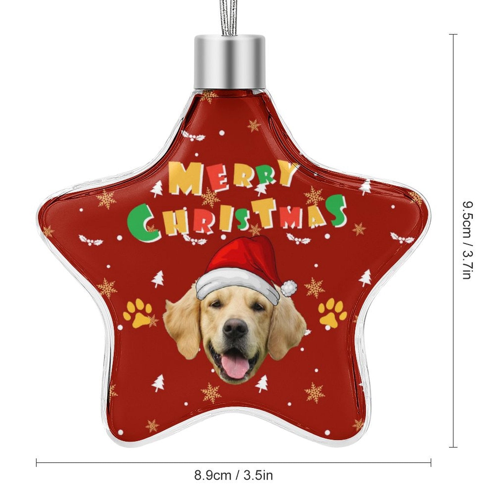 Personalized Pet Face Star Christmas Pendant-WEPRINTME-16