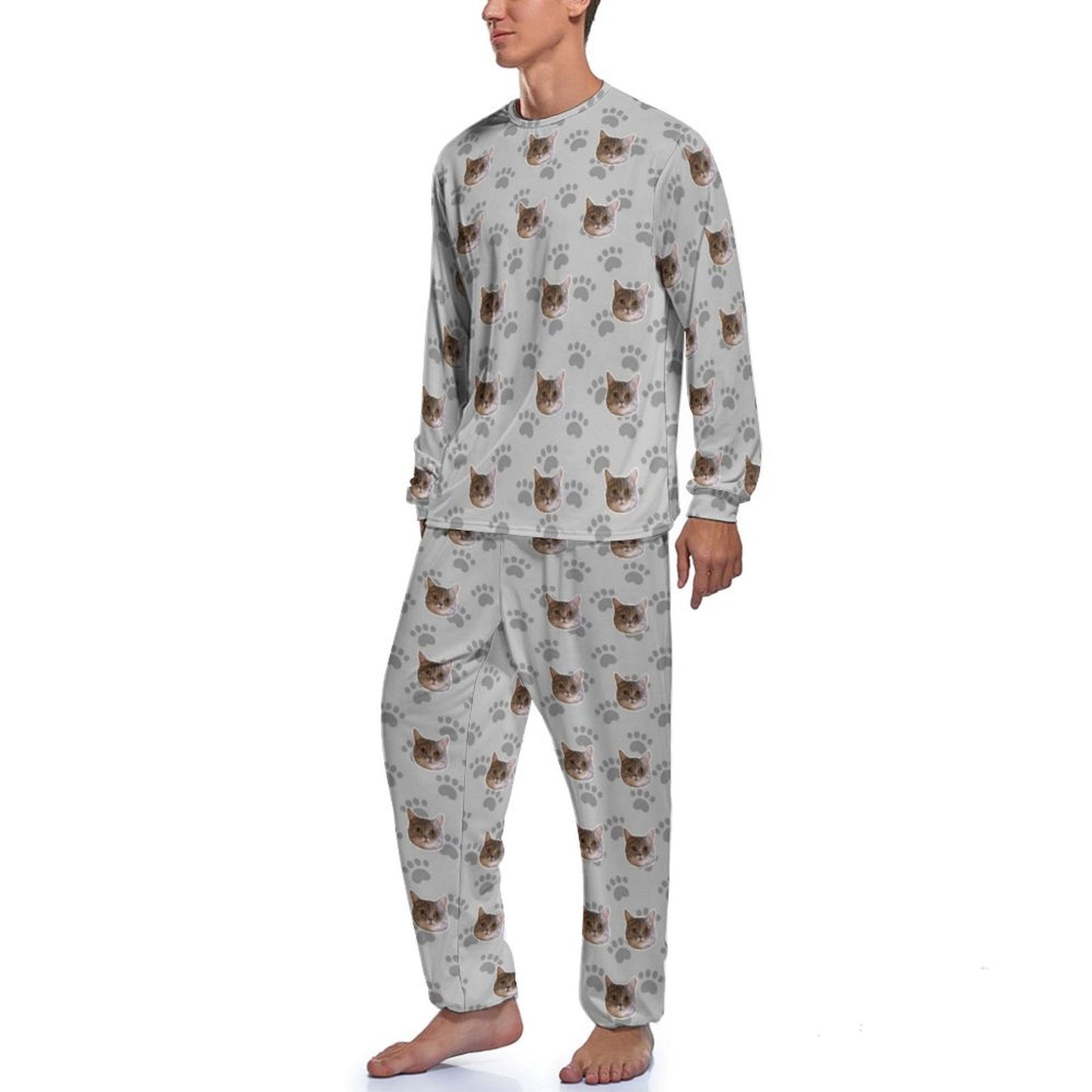 Custom Pet Face Men's Long Pajama Set