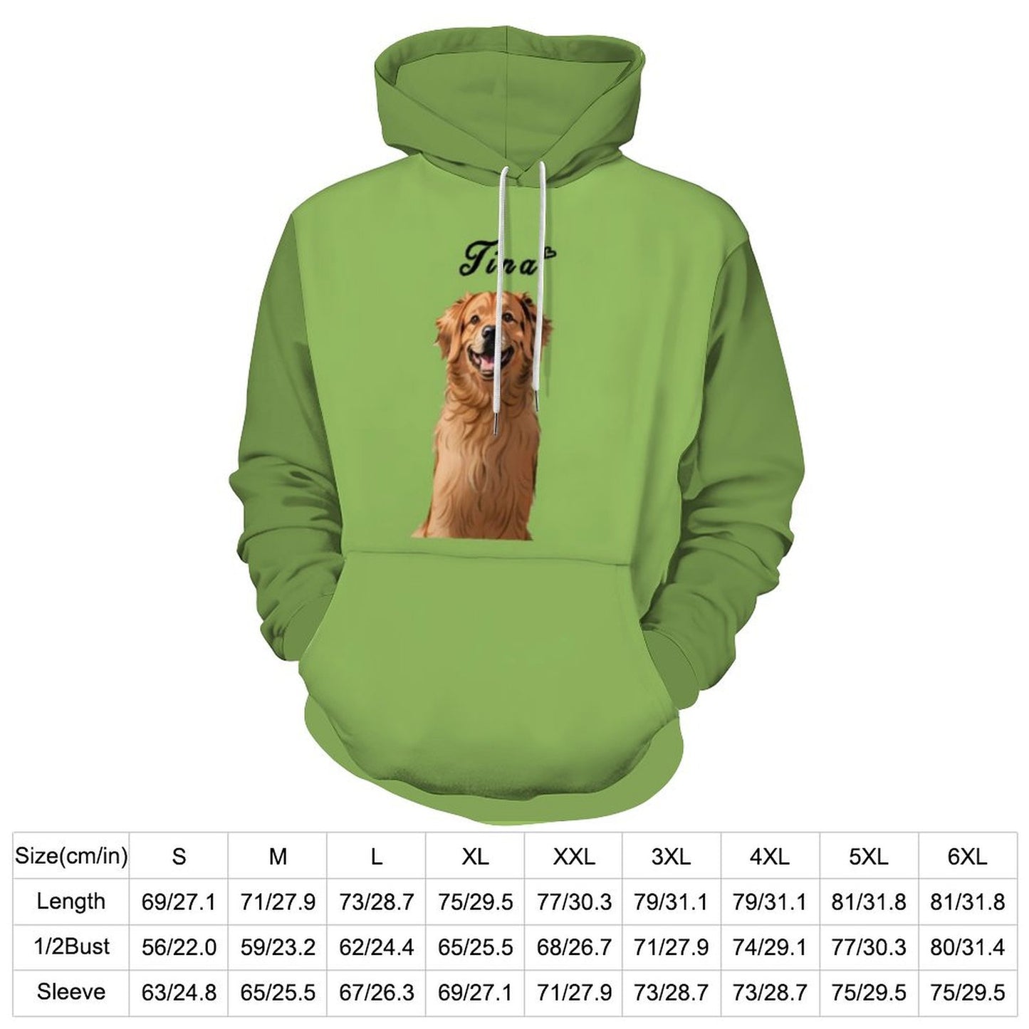 Custom Pet Face and Name Comic Pet Unisex Hoodie