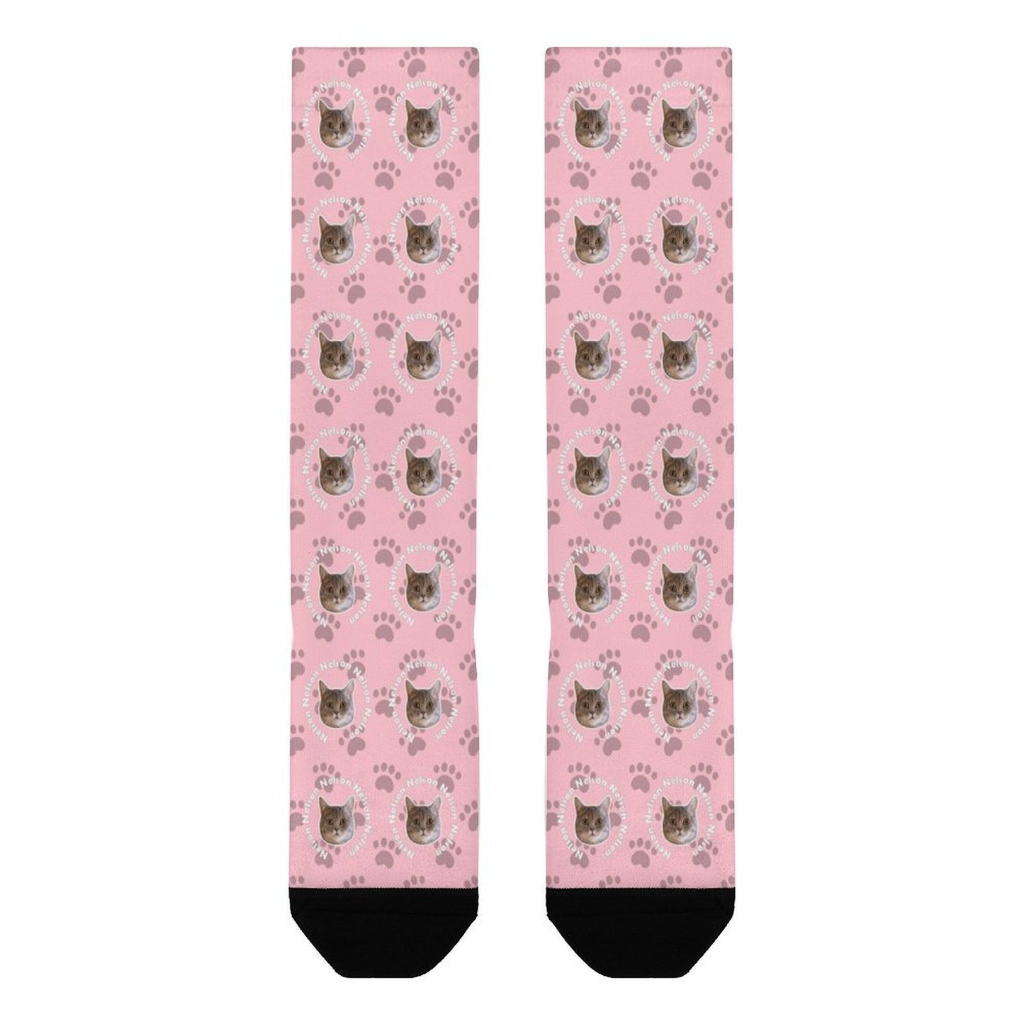 Custom Pet Face and Circle Name Socks