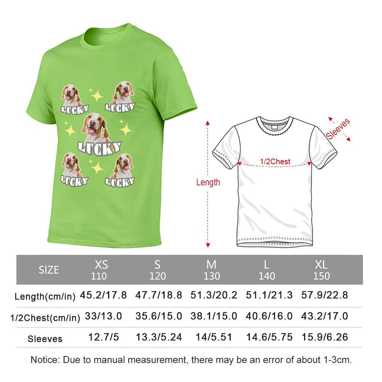 Custom Pet Face and Name Kid's T-shirt Pets and Stars on T-shirt