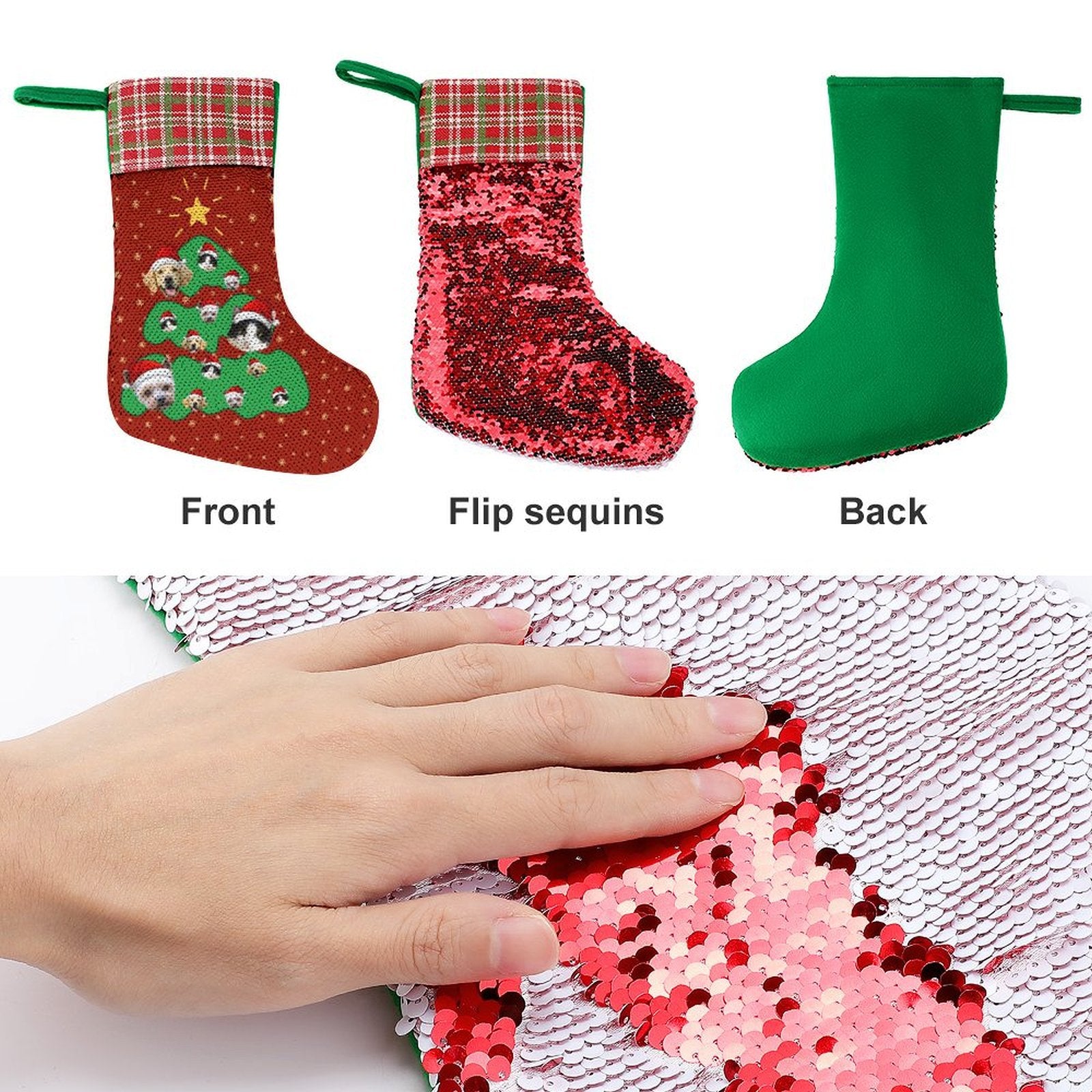 Personalized Pet Face Sequined Christmas Stockings-WEPRINTME-13