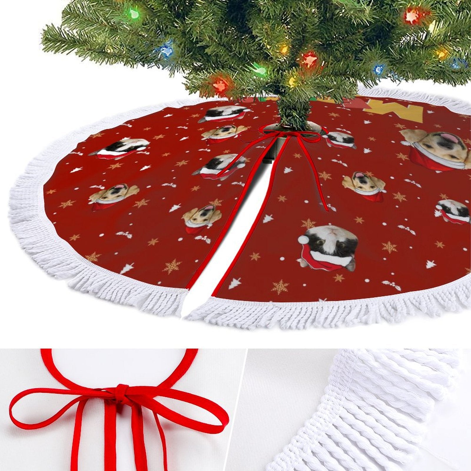 Personalized Pet Face Christmas Tree Skirt-WEPRINTME-7