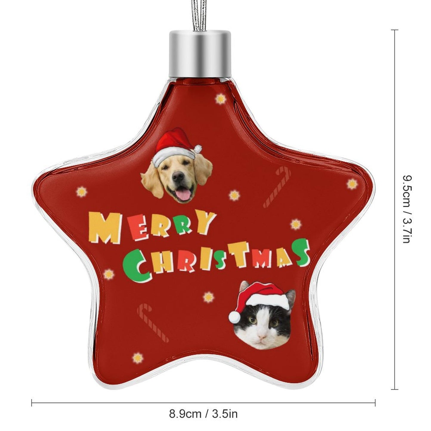 Personalized Pet Face Star Christmas Pendant-WEPRINTME-6