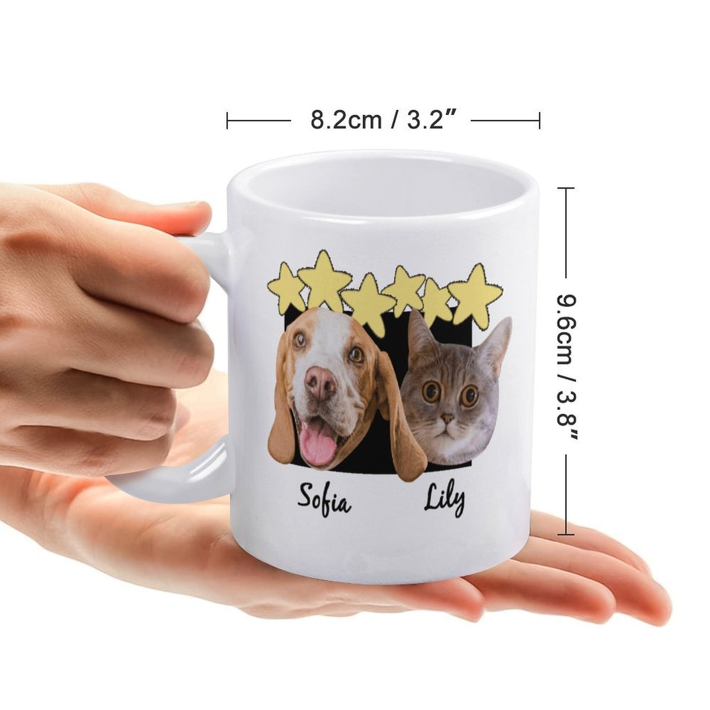 Custom Pet Face Stars Mug