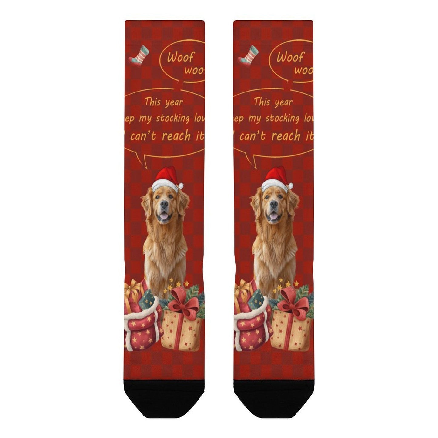 Custom Pet Face Woof Gift Christmas Socks-WEPRINTME-5