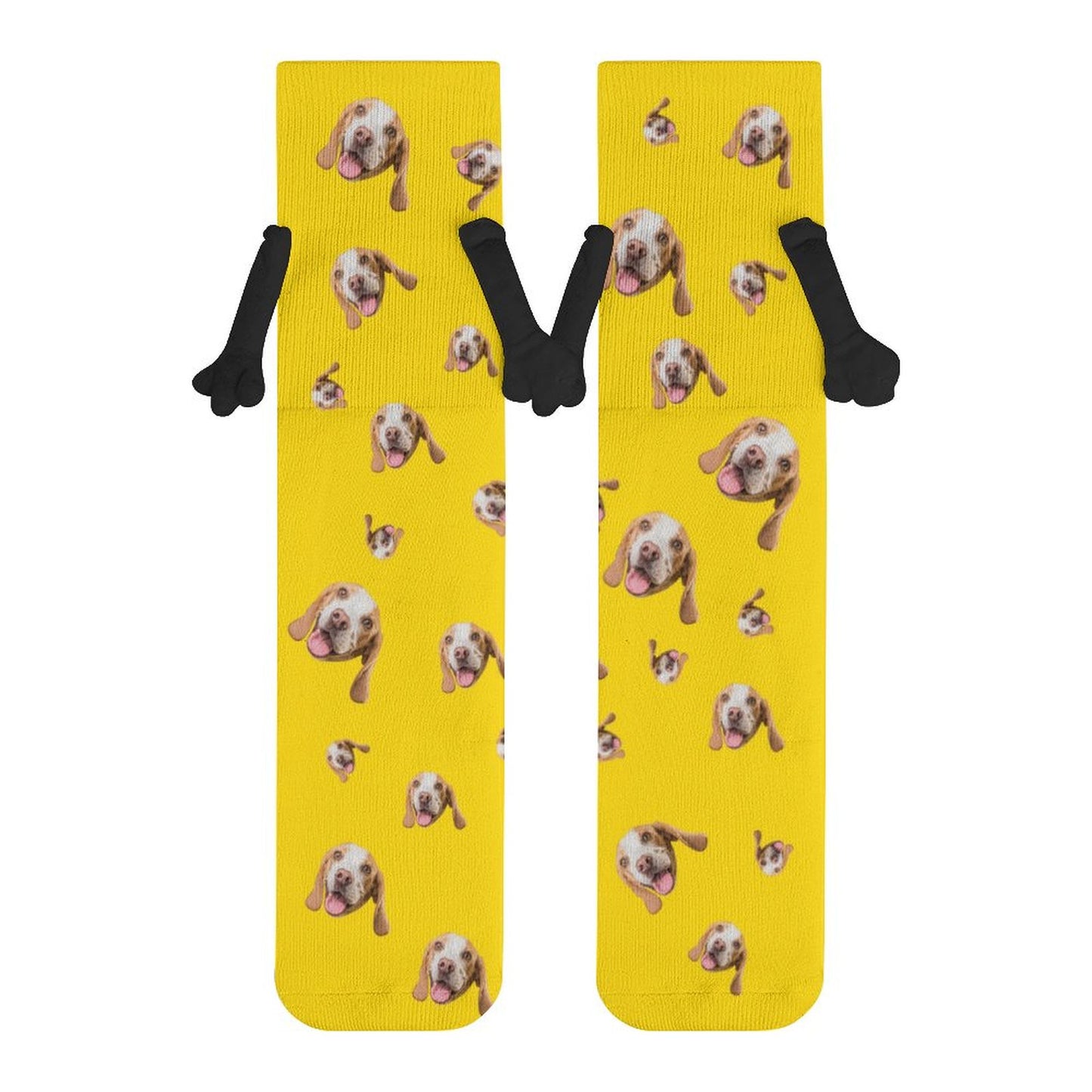 Custom Pet Face Pet Everywhere Holding Hands Socks