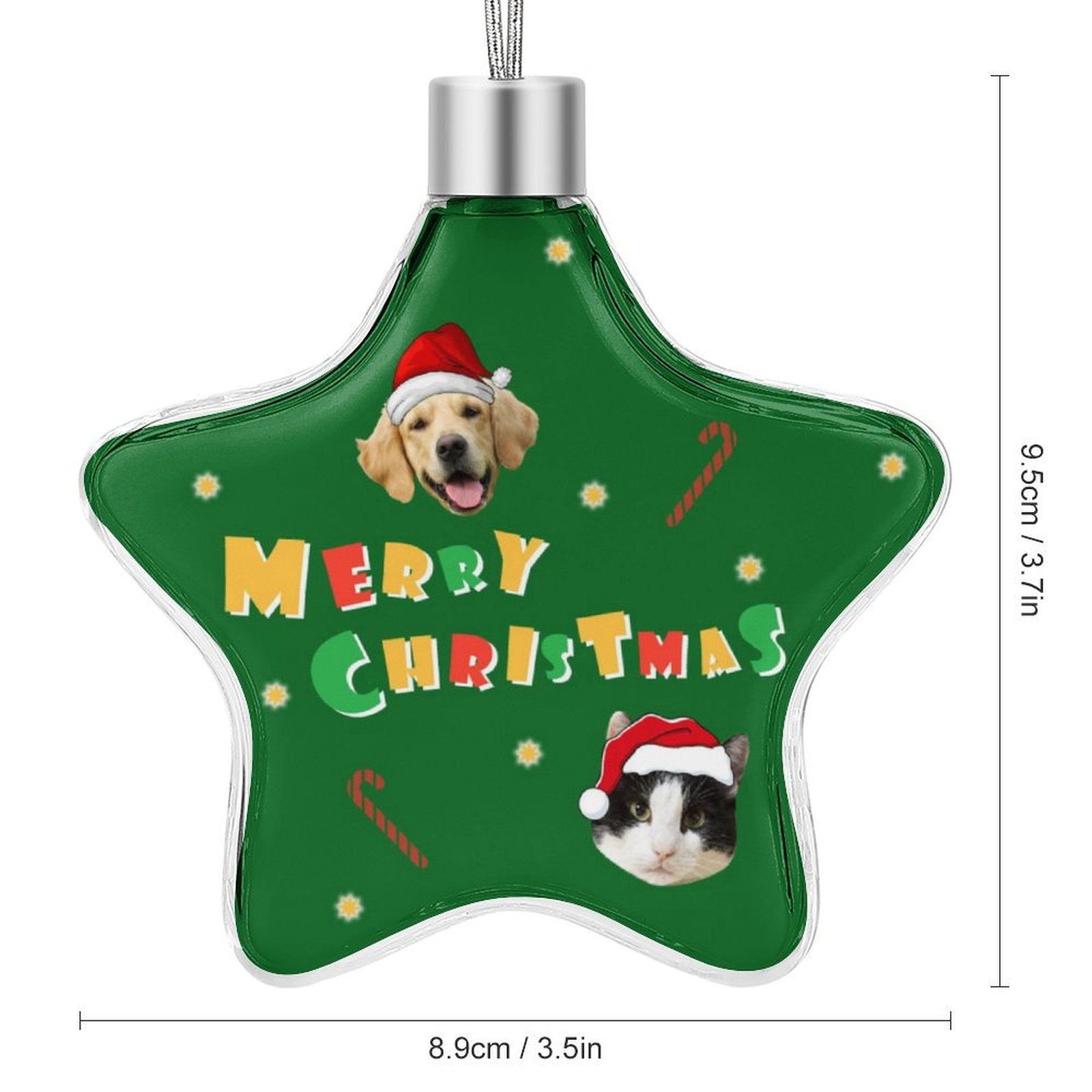 Personalized Pet Face Star Christmas Pendant-WEPRINTME-10