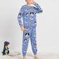 Custom Pet Face Sripe Kids Pajama Set