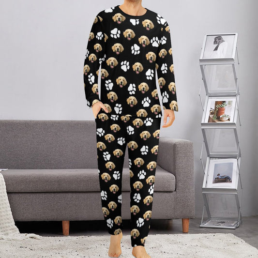 Custom Pet Face Men's Long Pajama Set