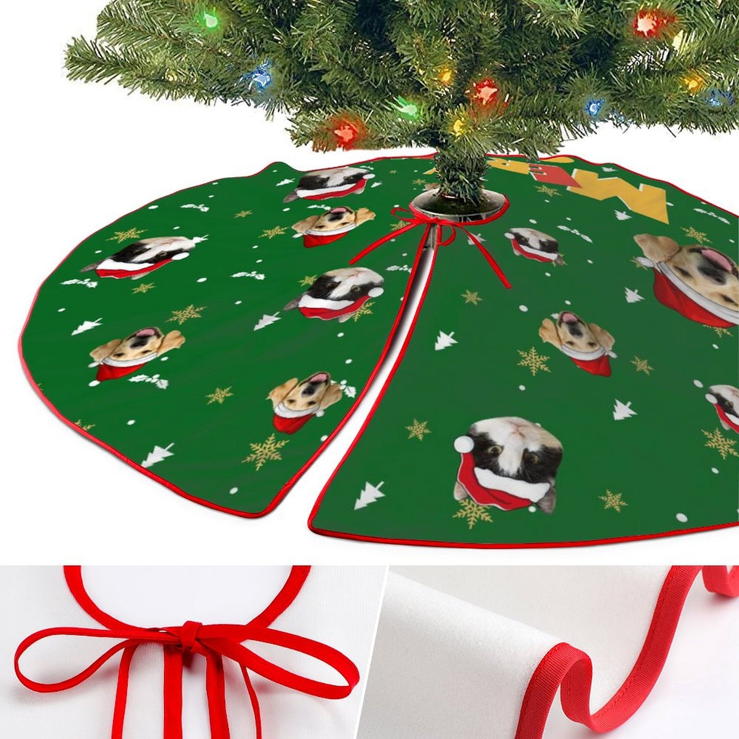 Personalized Pet Face Christmas Tree Skirt-WEPRINTME-11