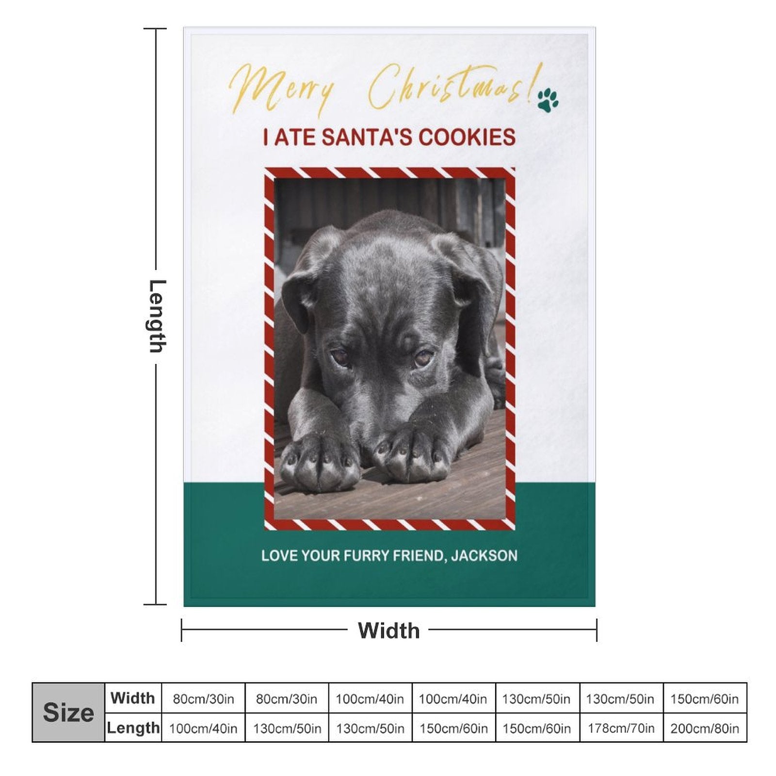 Custom Pet Photo Blanket Christmas Fleece Blanket 5-WPRINTME