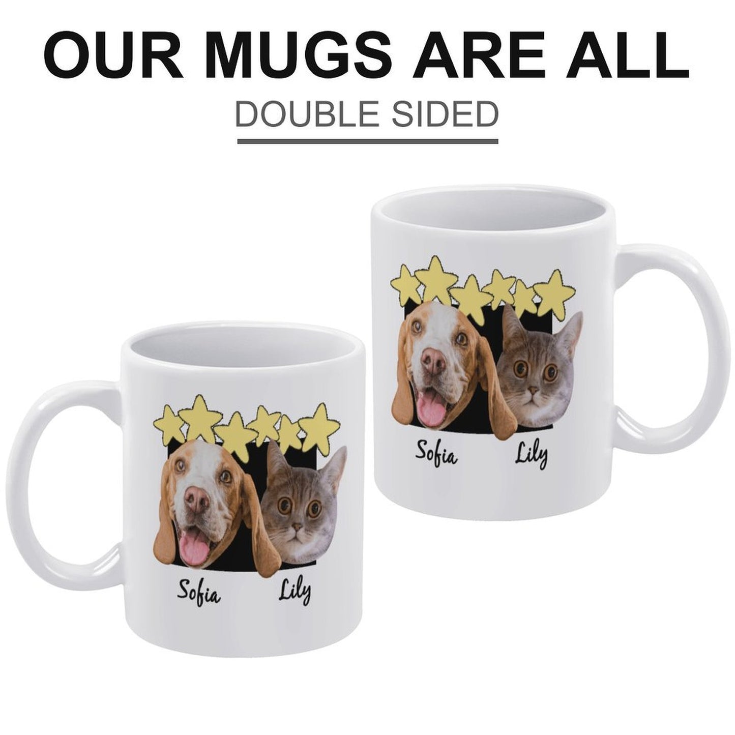 Custom Pet Face Stars Mug