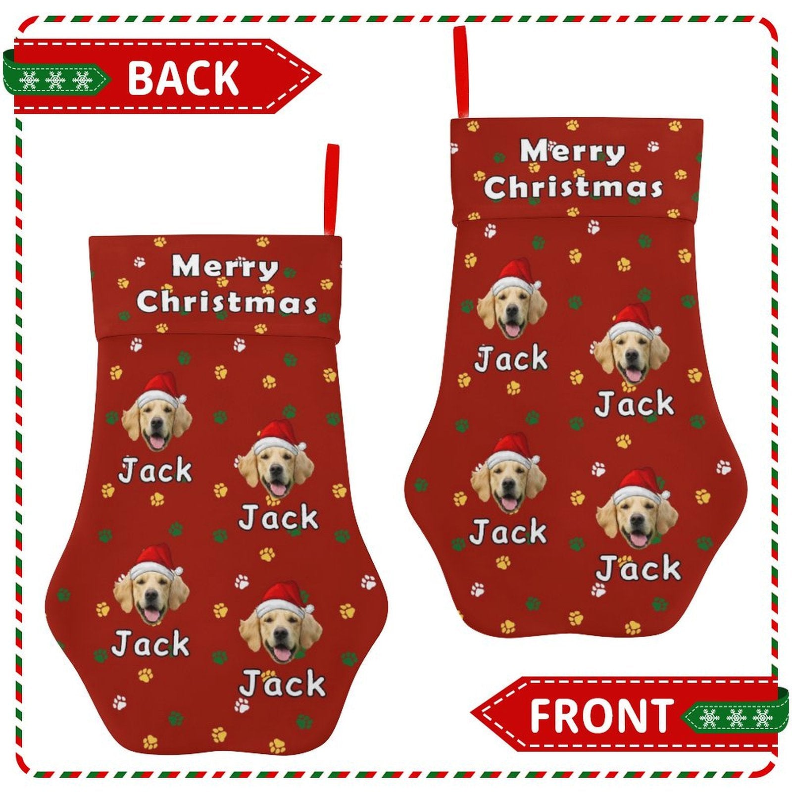 Personalized Pet Face and Name Merry Christmas Stockings-WEPRINTME-3