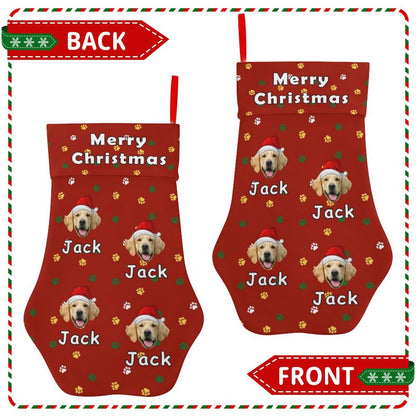 Personalized Pet Face and Name Merry Christmas Stockings-WEPRINTME-3