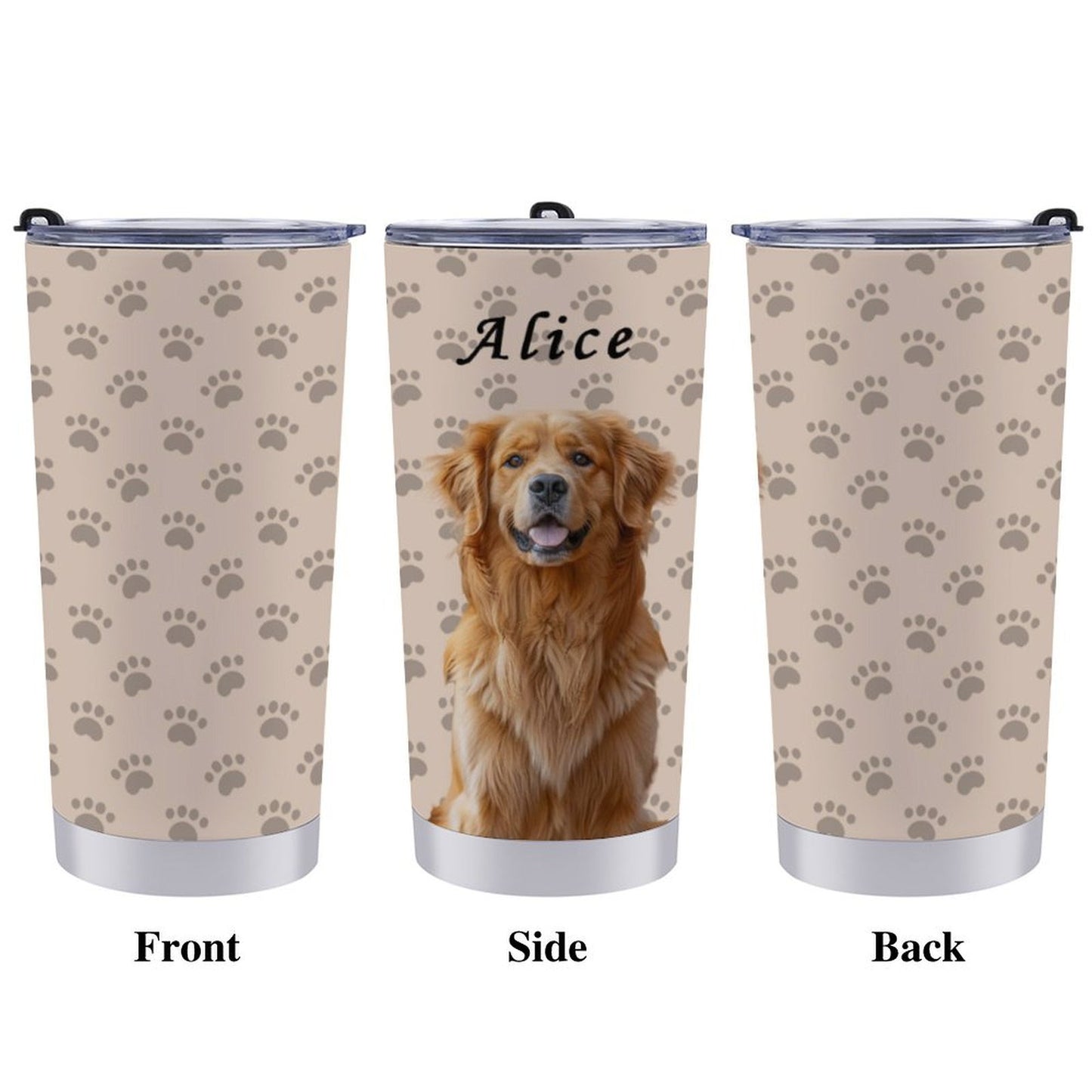 Custom Pet and Name Paws Travel Mug