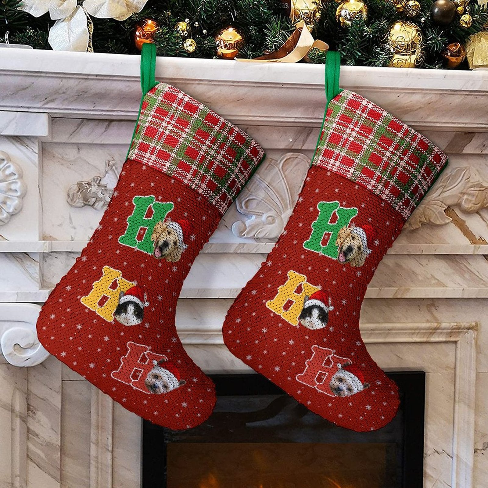 Personalized Pet Face Sequined Christmas Stockings-WEPRINTME-6