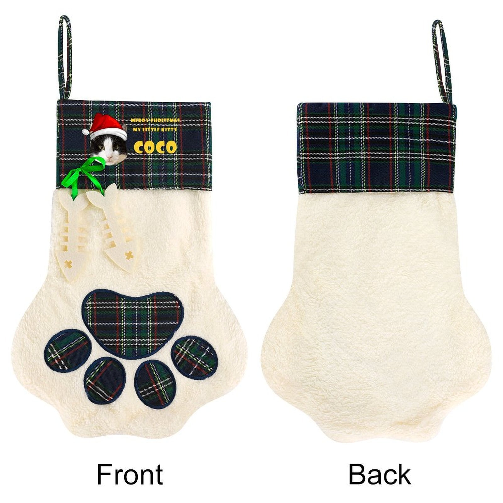 Personalized Pet Face and Name Paw Christmas Stockings-WEPRINTME-7