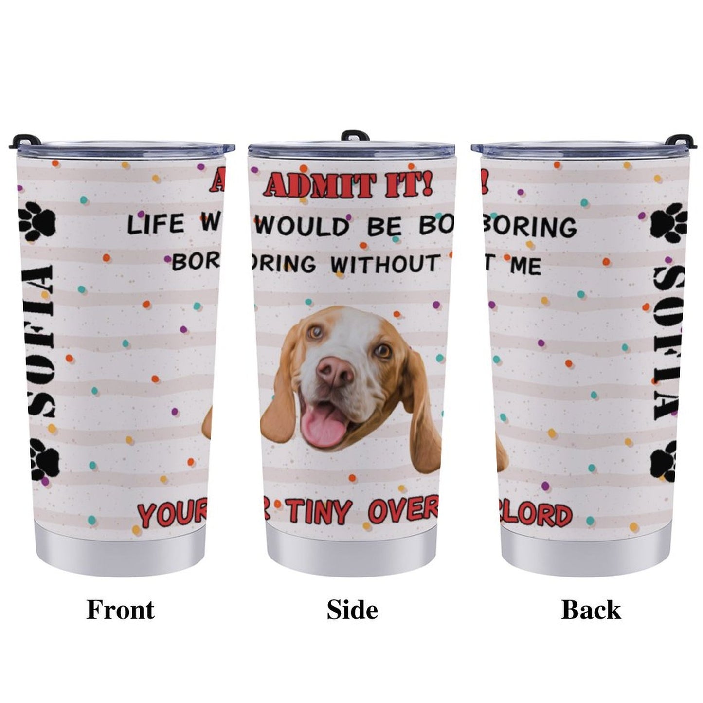 Custom Pet Face Borning Without You Travel Mug