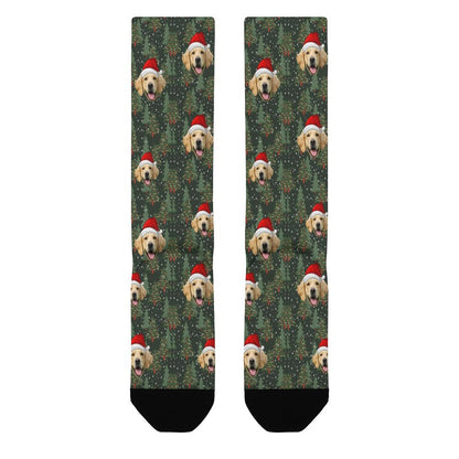 Custom Pet Face Trees Christmas Socks-WEPRINTME-6