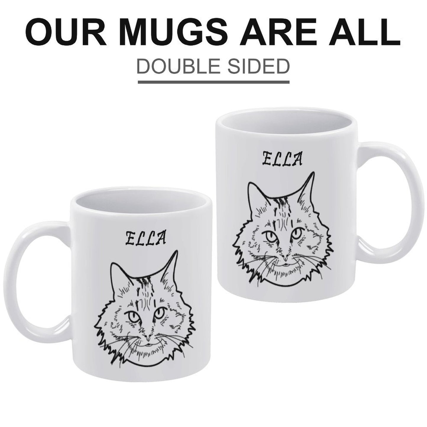 Custom Pet Face and Name Handdraw Pet Mug