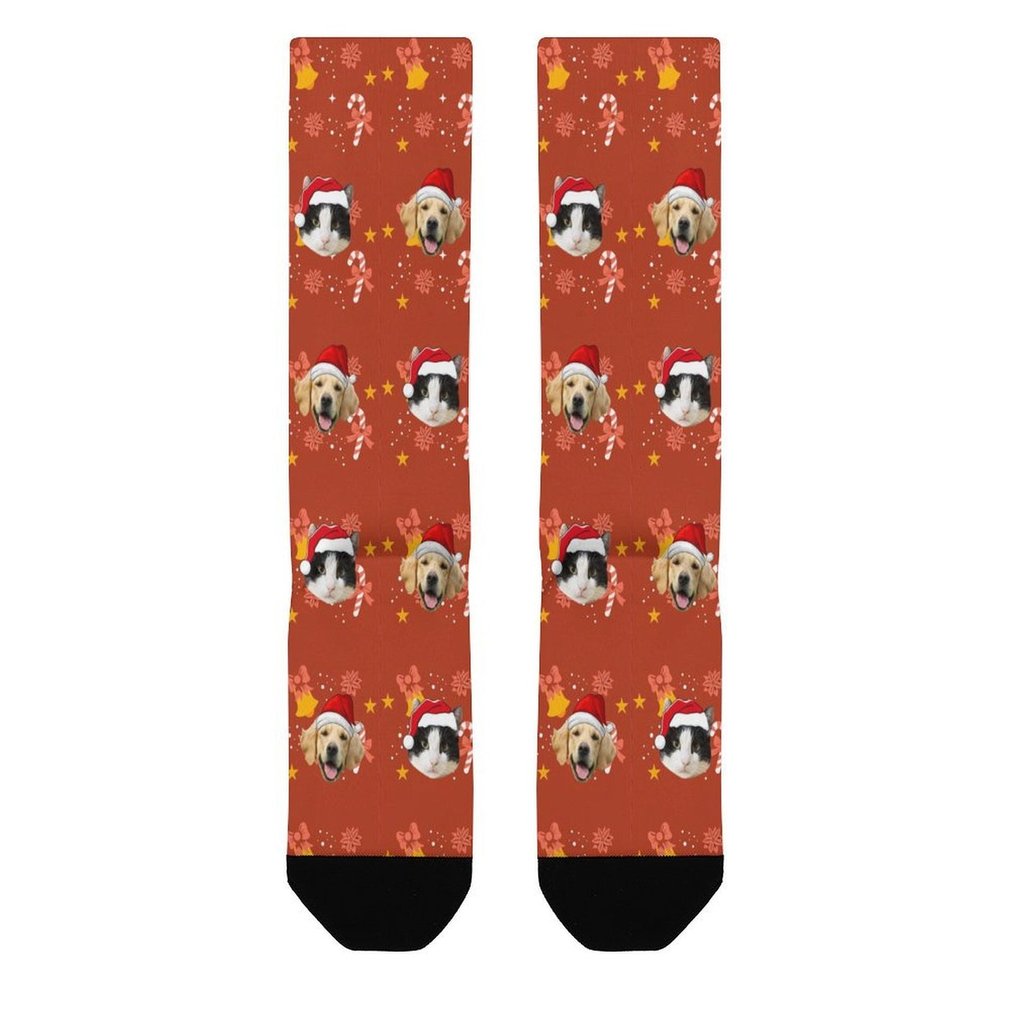 Custom Pet Face Bell Christmas Socks-WEPRINTME-6