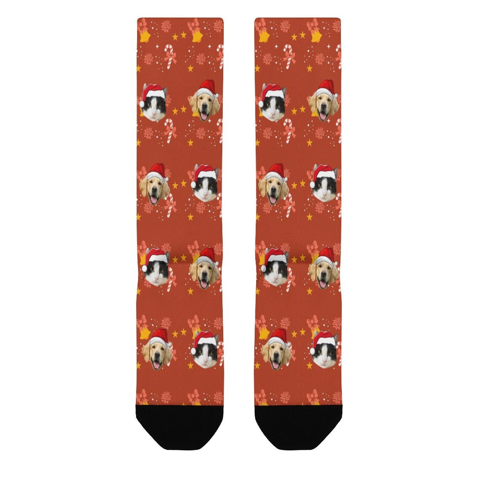 Custom Pet Face Bell Christmas Socks-WEPRINTME-6