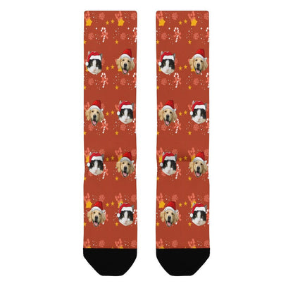 Custom Pet Face Bell Christmas Socks-WEPRINTME-6