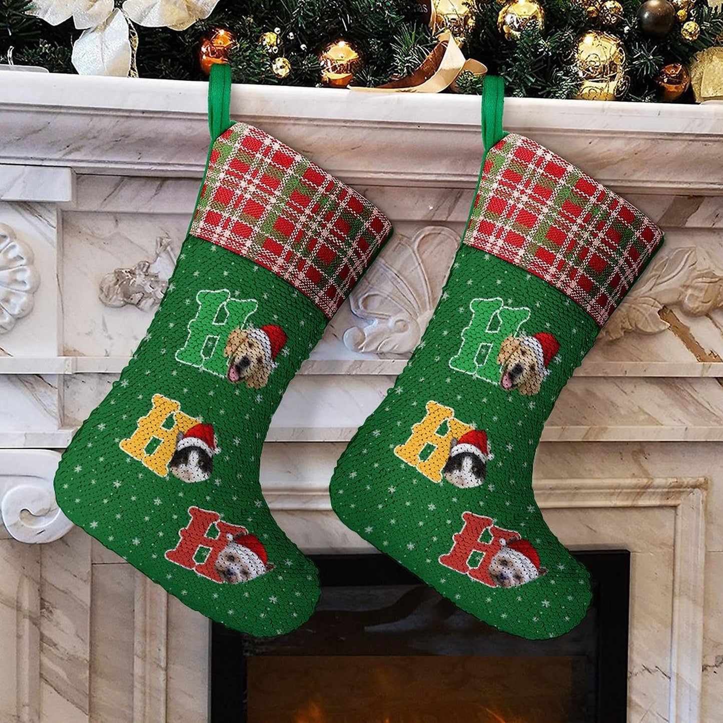 Personalized Pet Face Sequined Christmas Stockings-WEPRINTME-6