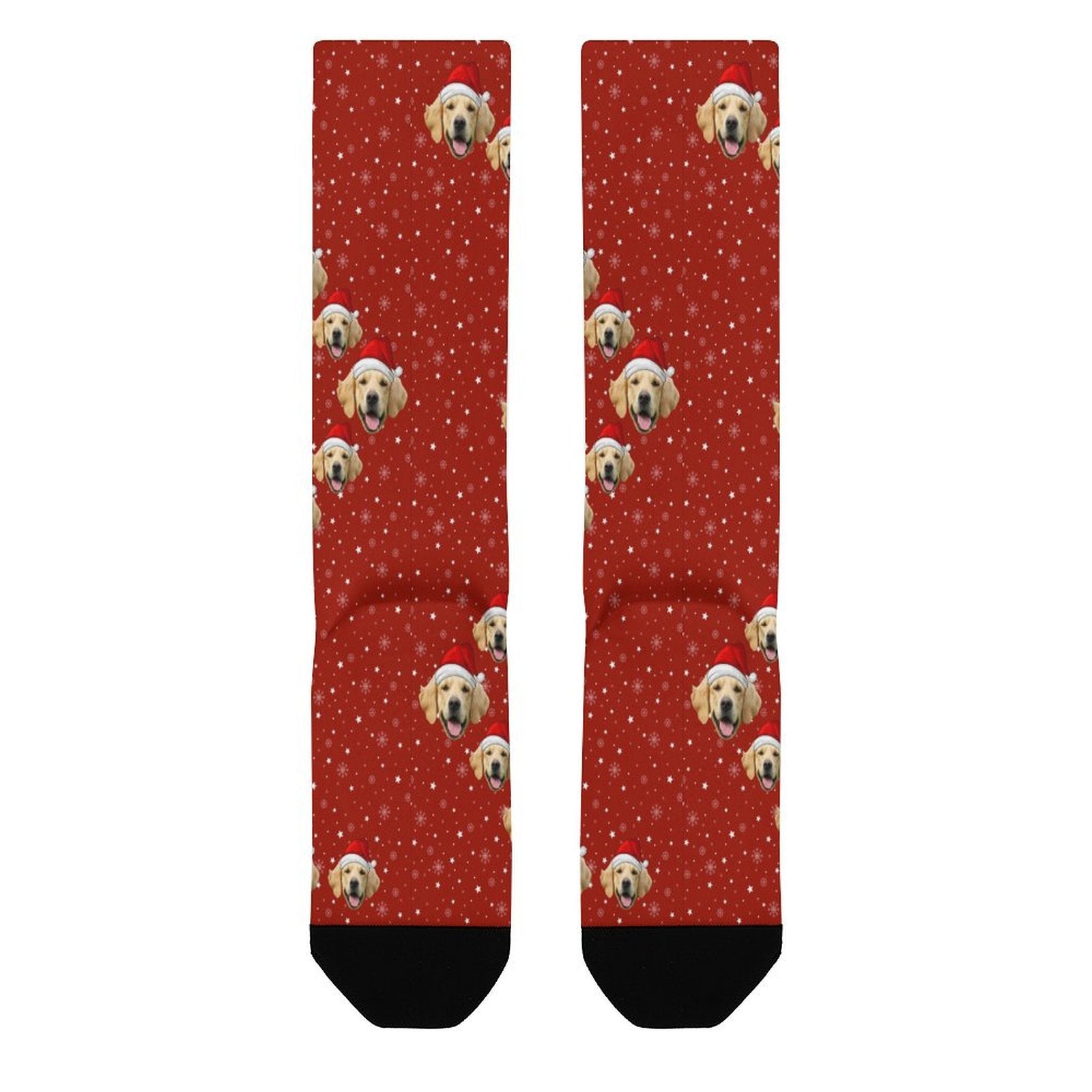 Custom Pet Face Snow Christmas Socks-WEPRINTME-6