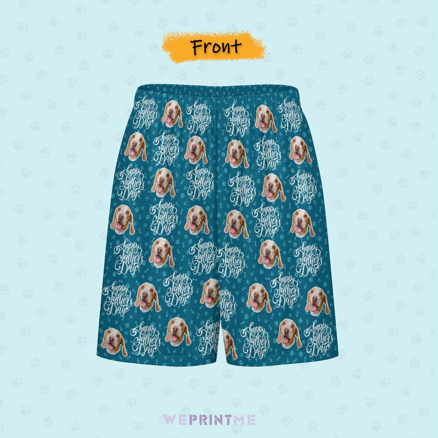 Custom Pet Men's Pajama Pants Happy Father's Day Pajama Shorts