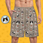 Custom Pet Men's Pajama Pants I Love Dad Stripe Pajama Shorts