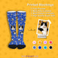 Custom Pet Face and Name Stripe Socks