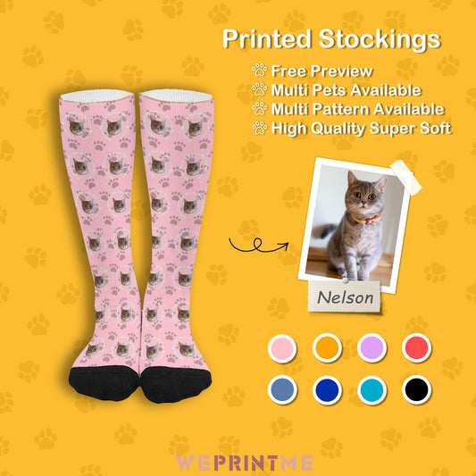 Custom Pet Face and Circle Name Socks