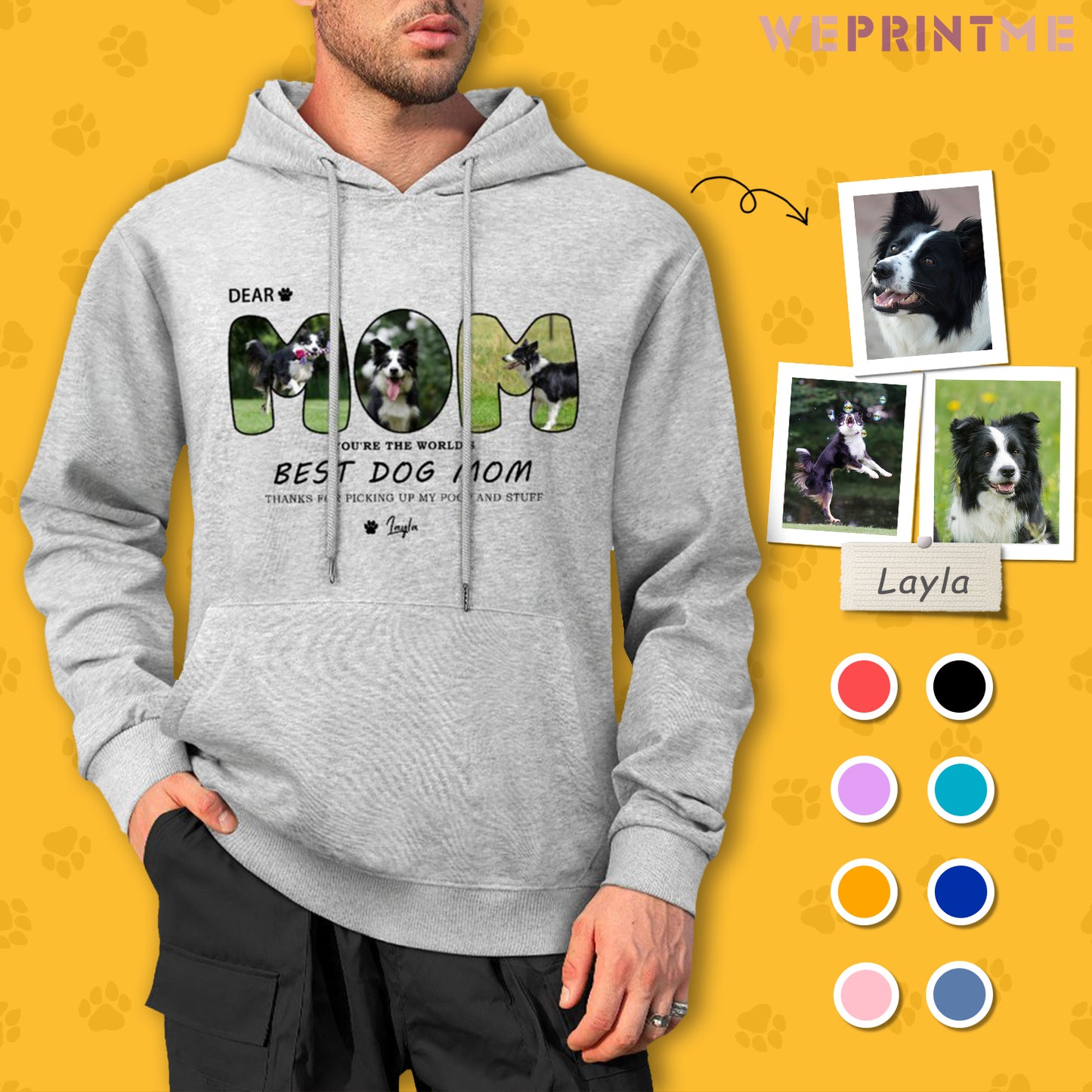 Custom Pet Best Dad or Mom Unisex Cotton Hoodie