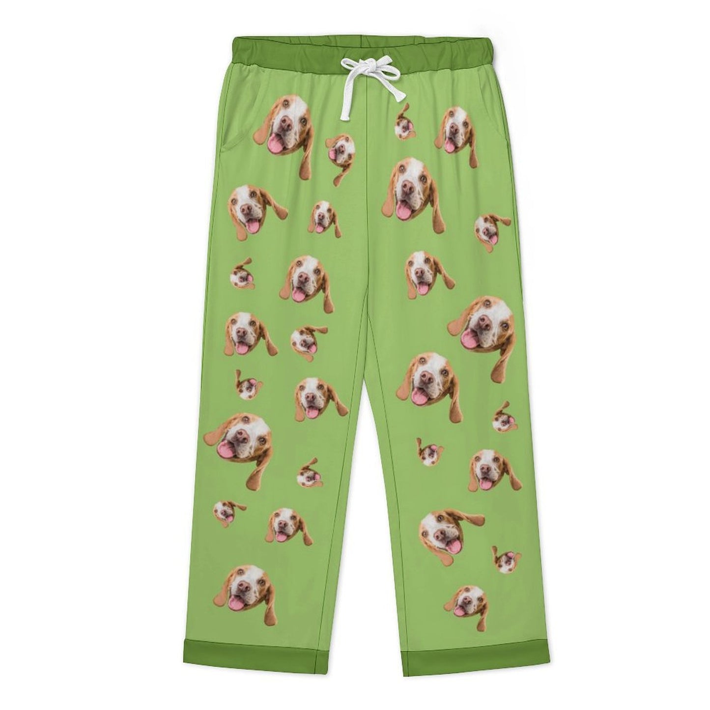 Custom Pet Face Pet Everywhere Men's Cotton Long Pajama Set