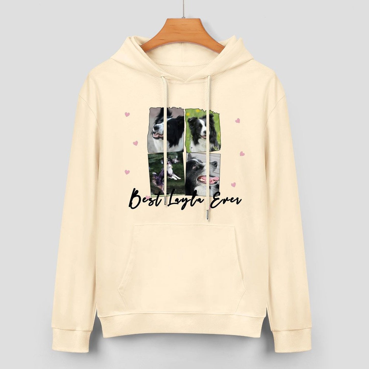 Custom Pet Photos and Name Stars Unisex Cotton Hoodie