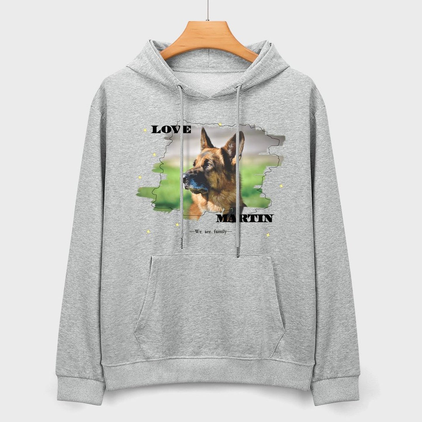 Custom Pet Photo and Name Love Unisex Cotton Hoodie