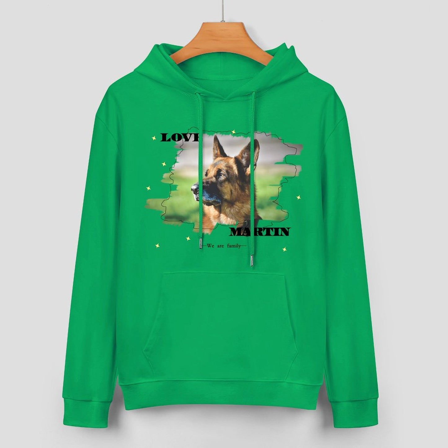 Custom Pet Photo and Name Love Unisex Cotton Hoodie