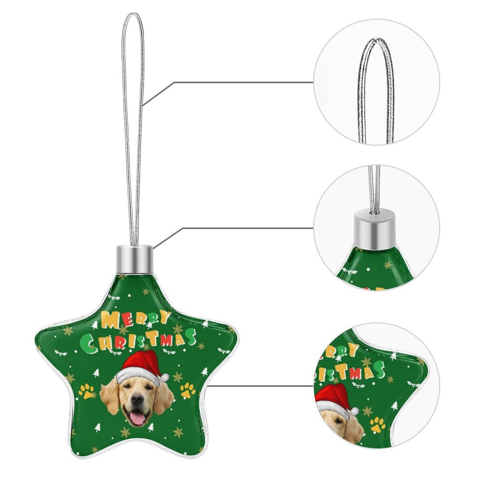 Personalized Pet Face Star Christmas Pendant-WEPRINTME-22