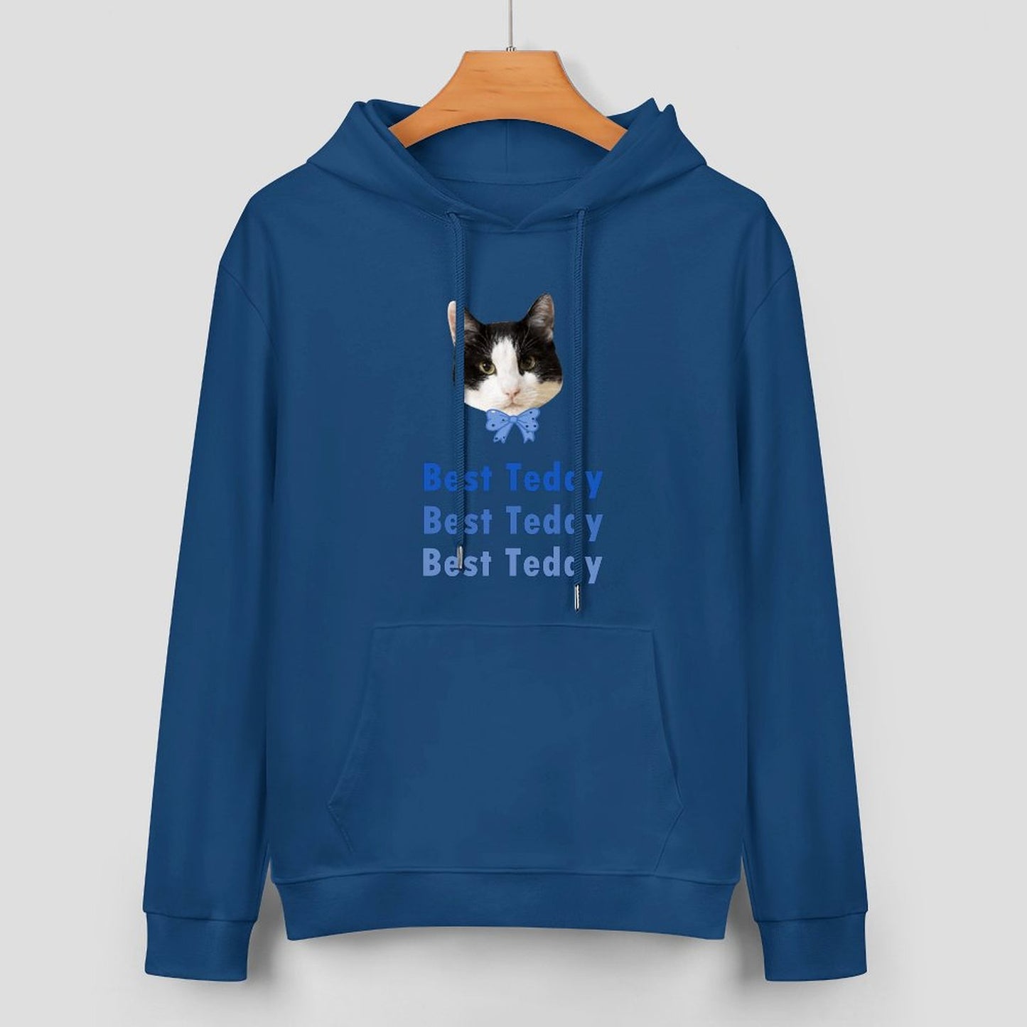 Custom Pet Face and Name Bow Tie Unisex Cotton Hoodie