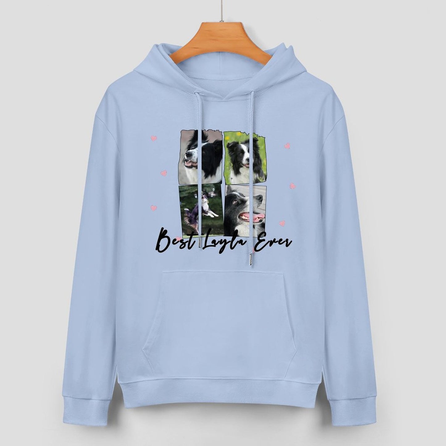 Custom Pet Photos and Name Stars Unisex Cotton Hoodie