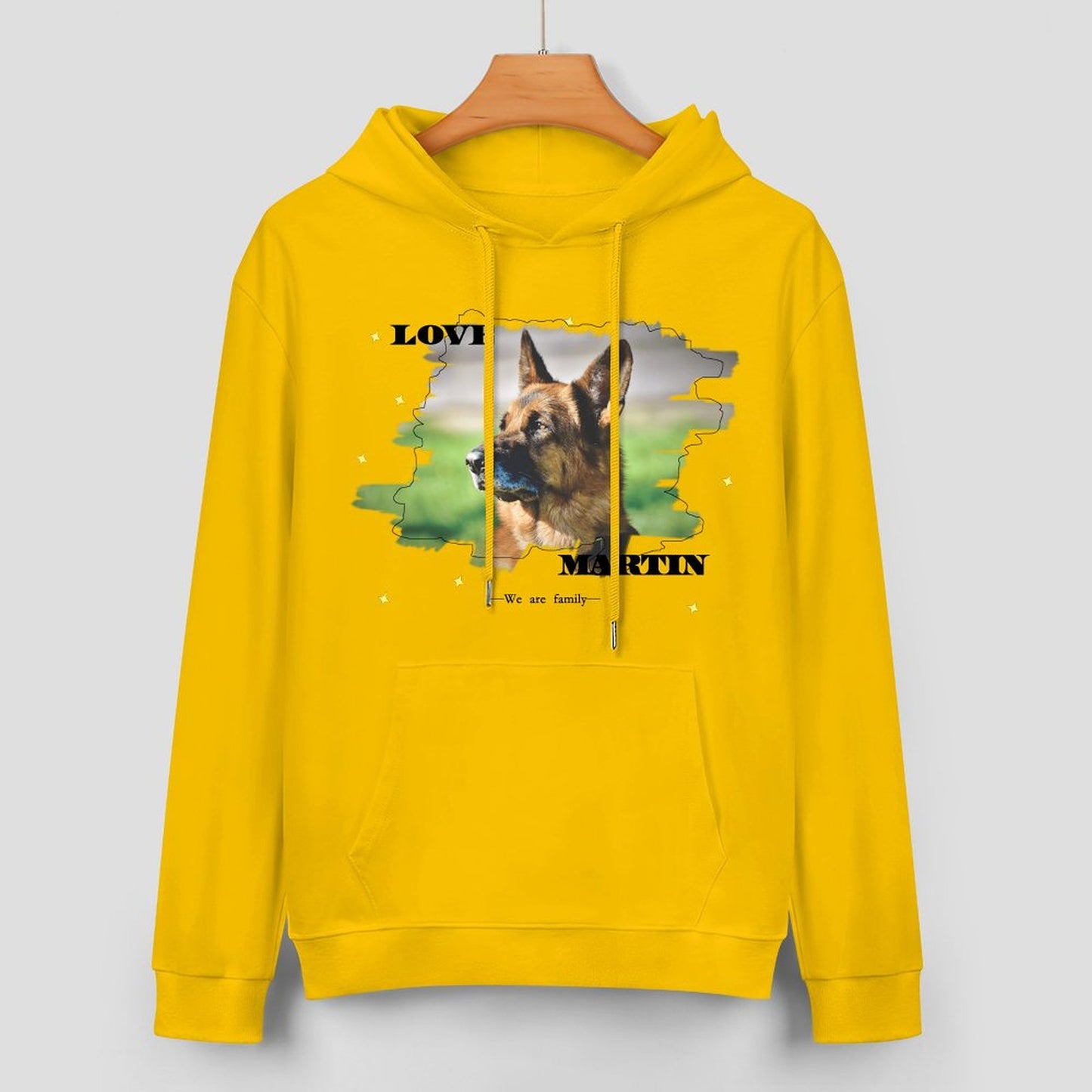 Custom Pet Photo and Name Love Unisex Cotton Hoodie