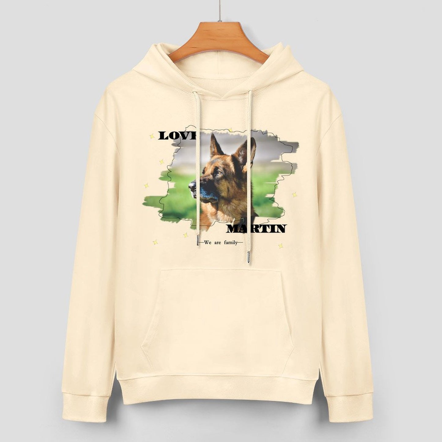 Custom Pet Photo and Name Love Unisex Cotton Hoodie