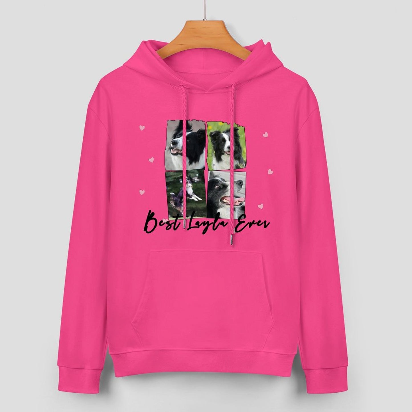 Custom Pet Photos and Name Stars Unisex Cotton Hoodie