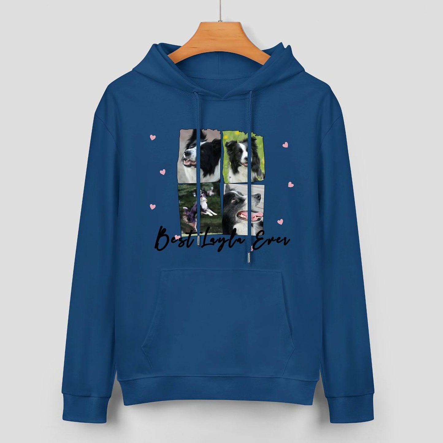 Custom Pet Photos and Name Stars Unisex Cotton Hoodie